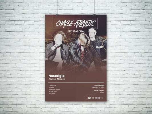 Chase Atlantic Nostalgia Pop Music Album Cover Wall Art Poster - Aesthetic Wall Decor