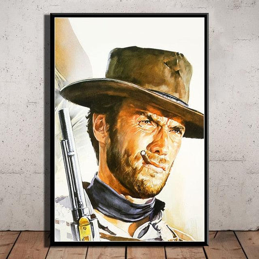 Clint Eastwood The Man with No Name Fist Full of Dollars Painting Poster - Aesthetic Wall Decor