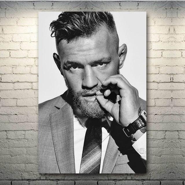 Conor McGregor Black and White UFC Poster - Aesthetic Wall Decor