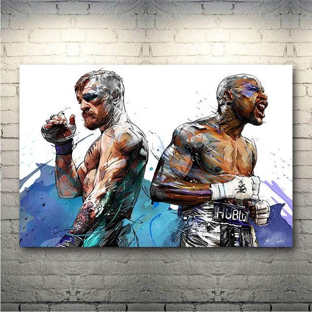 Conor McGregor Floyd Mayweather Painting Poster - Aesthetic Wall Decor