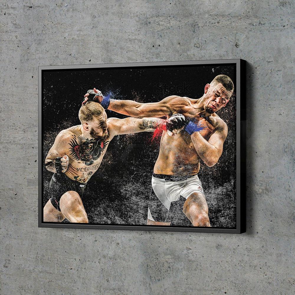 Conor McGregor vs. Nate Diaz UFC Poster - Aesthetic Wall Decor