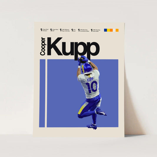 Cooper Kupp NFL Football Sports Minimalist Wall Art Poster - Aesthetic Wall Decor