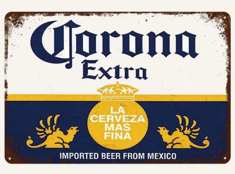 Corona Extra La Cerveza Mas Fina Vintage Corona Wall Art Metal Bar Sign - Aesthetic Wall Decor