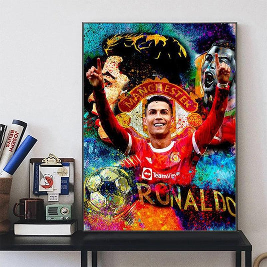 Cristiano Ronaldo Manchester Futbol Wall Art Painting Poster - Aesthetic Wall Decor