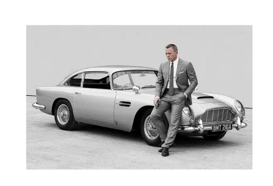 Daniel Craig James Bond Aston Martin DB5 Wall Art Movie Poster - Aesthetic Wall Decor