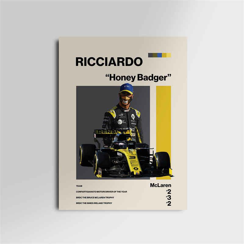 Daniel Ricciardo Formula 1 Minimalist Poster - Aesthetic Wall Decor