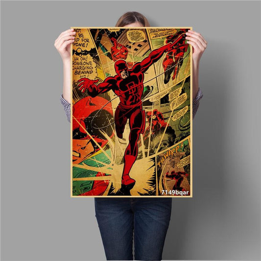 Dare Devil Marvel Comic Book Wall Art Vintage Poster - Aesthetic Wall Decor