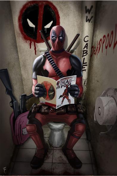 Deadpool Toilet Superhero Poster - Aesthetic Wall Decor