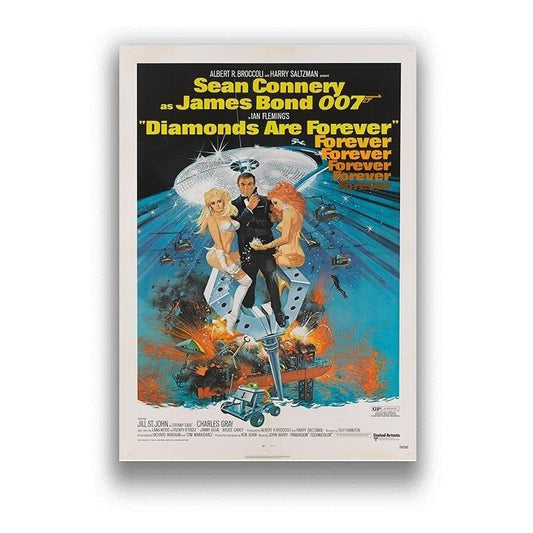 Diamonds Are Forever 007 James Bond Classic Movie Poster - Aesthetic Wall Decor