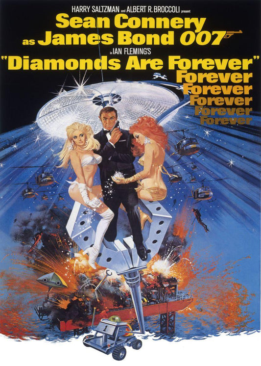 Diamonds Are Forever Poster, Sean Connery James Bond Movie Poster - Aesthetic Wall Decor