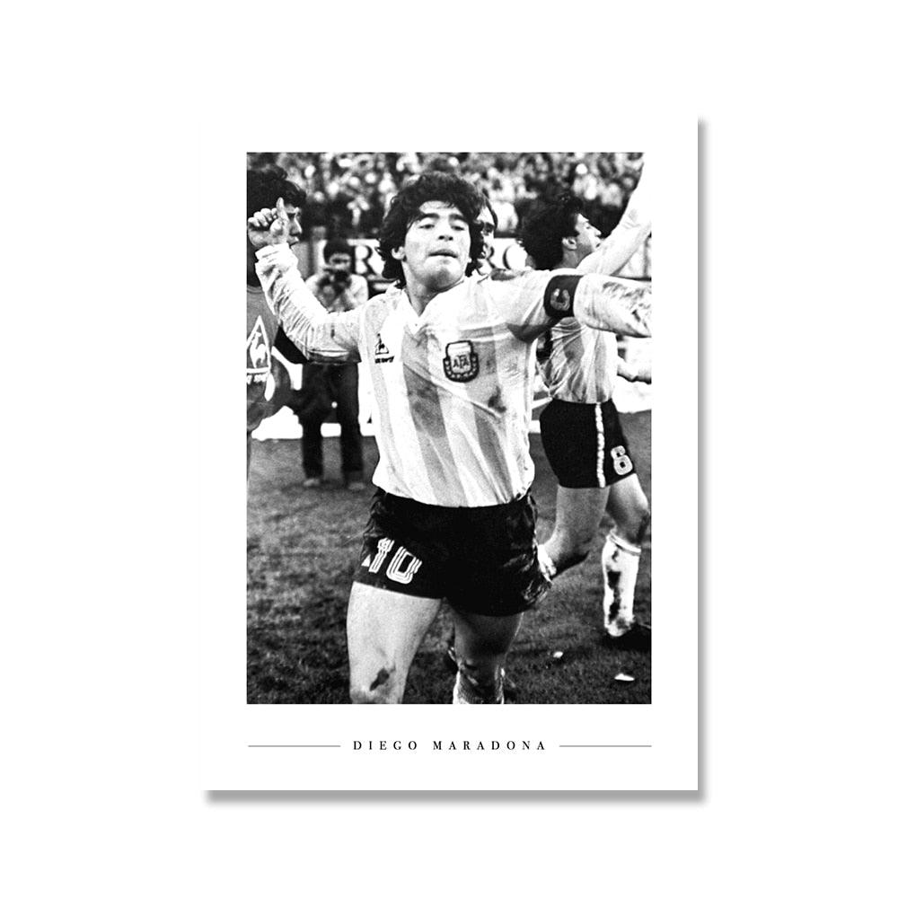 Diego Maradona Futbol Soccer Black and White Poster - Aesthetic Wall Decor