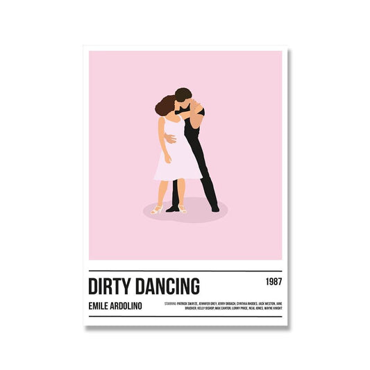 Dirty Dancing Pink Faceless Minimalist Wall Art Poster - Aesthetic Wall Decor