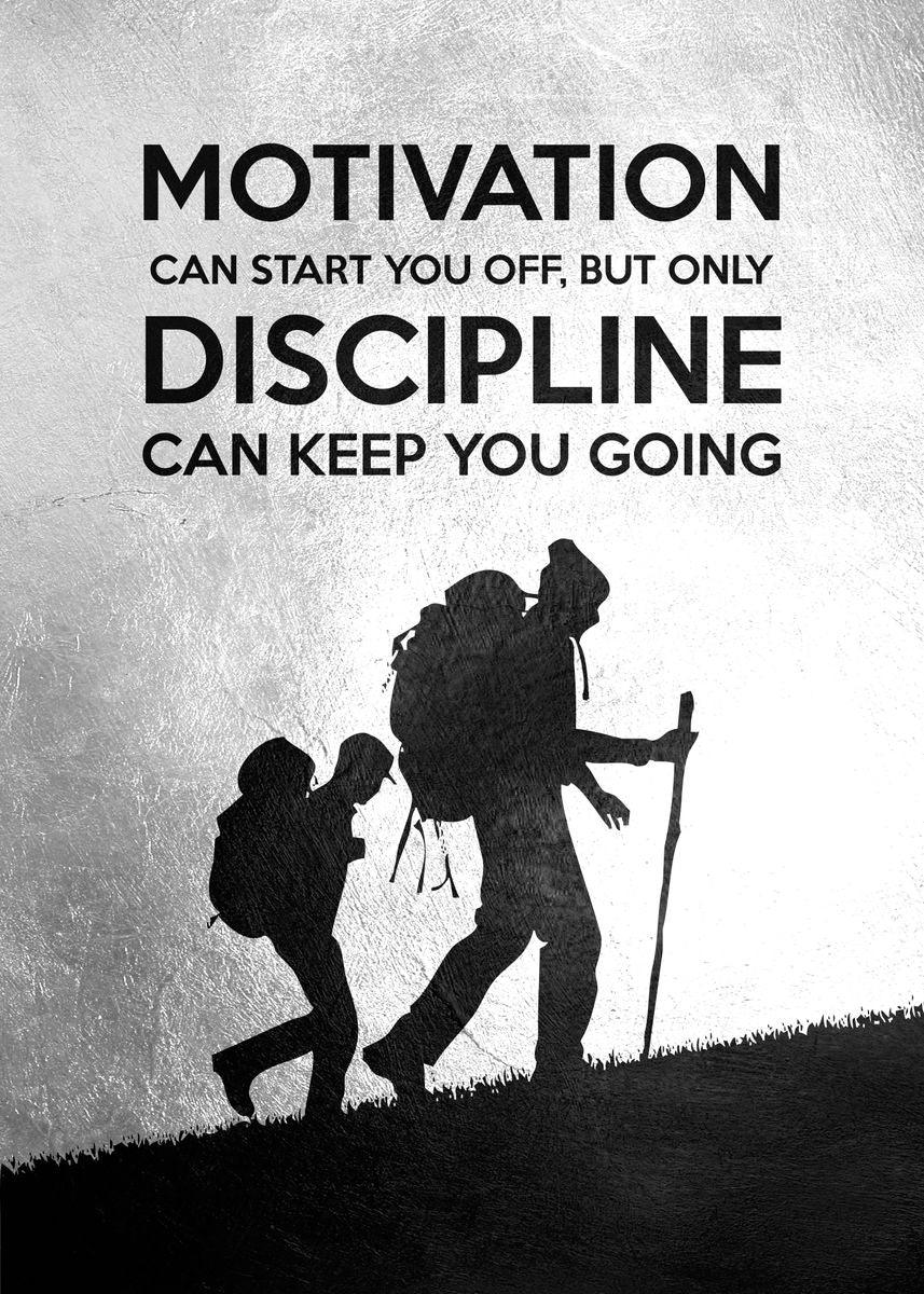 Discipline Can Keep You Going Motivational Workout Poster - Aesthetic Wall Decor