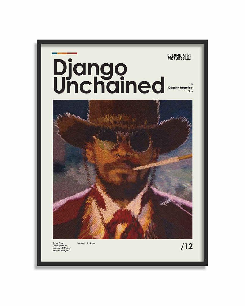 Django Unchained Minimalist Western Movie Poster - Aesthetic Wall Decor