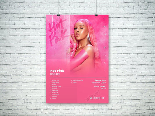 Doja Cat Hot Pink Pop Music Album Cover Wall Art Poster - Aesthetic Wall Decor