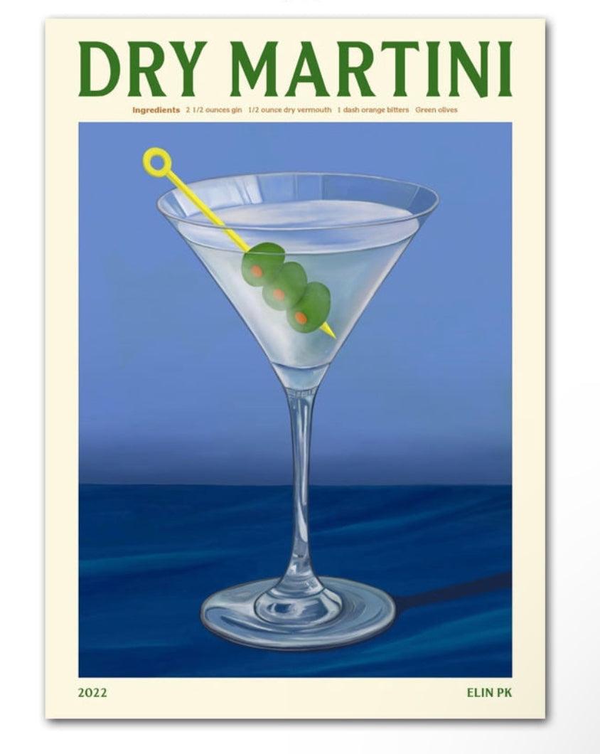 Dry Martini Bar Decor Cocktail Wall Art Poster - Aesthetic Wall Decor