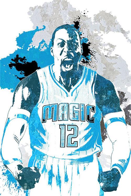 Dwight Howard Orlando Magic Splash Painting NBA Wall Art Poster - Aesthetic Wall Decor