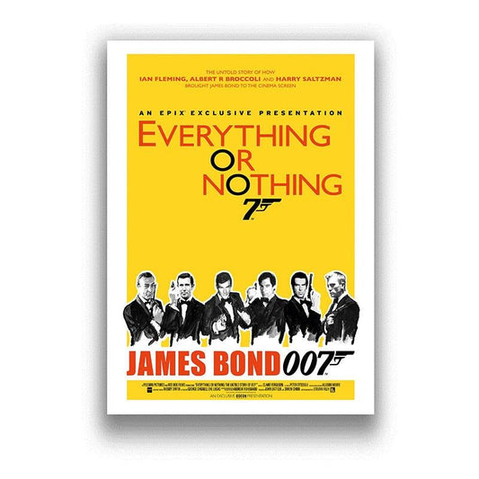 Every 007 James Bond Character Actor Poster - Aesthetic Wall Decor