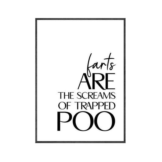 Fart Minimalist Funny Bathroom Wall Art Poster - Aesthetic Wall Decor