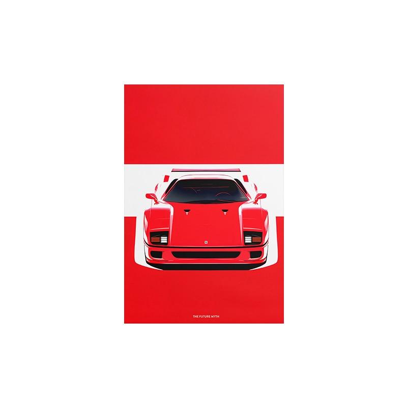 Ferrari Red Sports Car Poster - Aesthetic Wall Decor