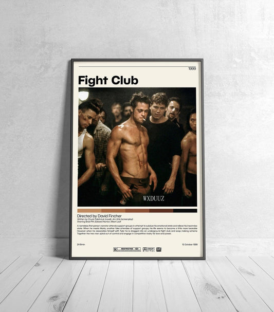 Fight Club Brad Pitt Minimalist Movie Poster - Aesthetic Wall Decor