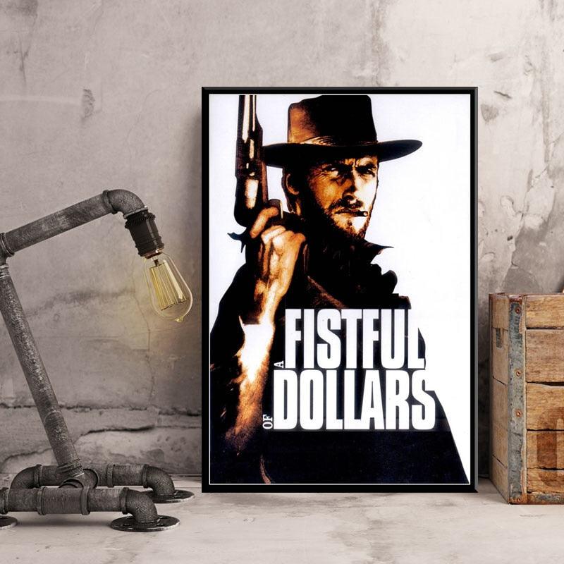 Fistful Of Dollars Clint Eastwood Classic Western Movie Wall Art Poster - Aesthetic Wall Decor