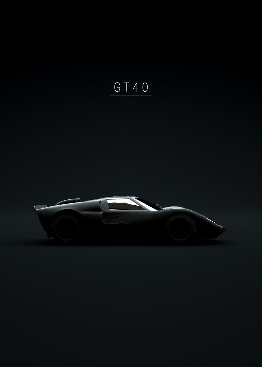 Ford GT40 Modern Minimalist Car Poster - Aesthetic Wall Decor