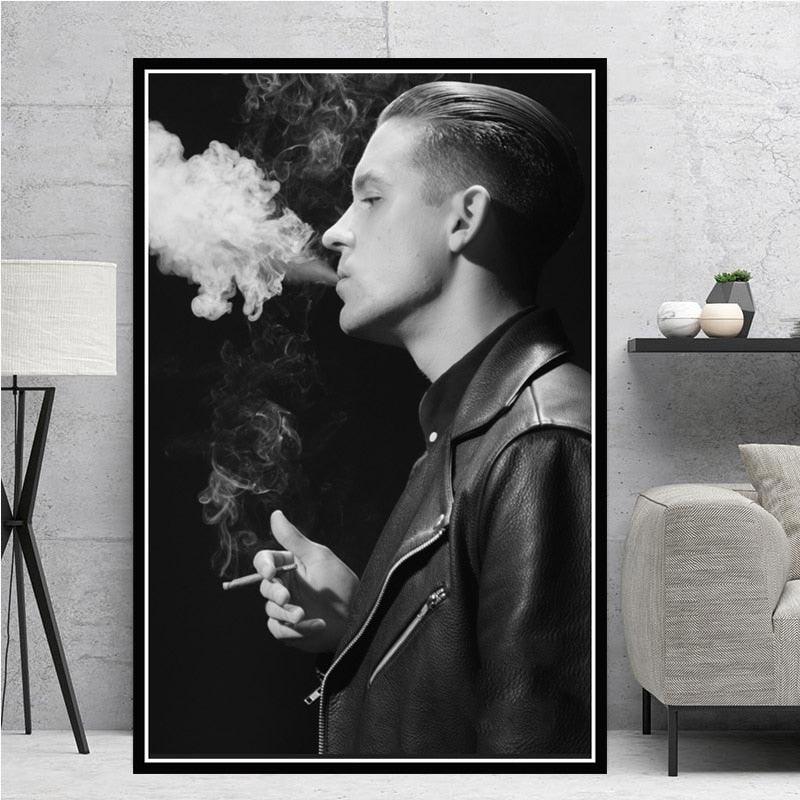 G-Eazy Been On Black and White Smoking Poster - Aesthetic Wall Decor