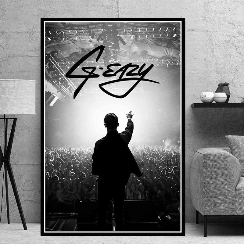 G-Eazy Black and White Concert Poster - Aesthetic Wall Decor