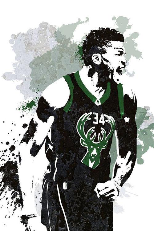 Giannis Bucks Splash Painting NBA Wall Art Poster - Aesthetic Wall Decor