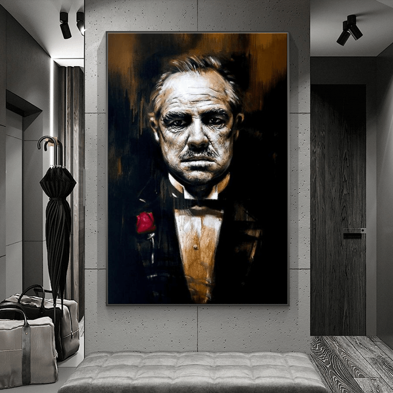 Godfather Vito Corleone Painting Movie Poster - Aesthetic Wall Decor