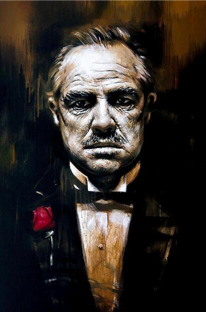 Godfather Vito Corleone Painting Movie Poster - Aesthetic Wall Decor