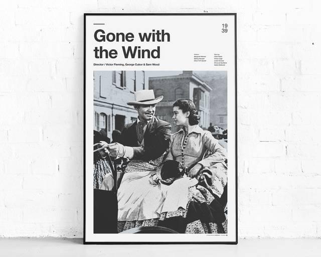 Gone With The Wind Movie Poster, Minimalist Wall Art Poster - Aesthetic Wall Decor