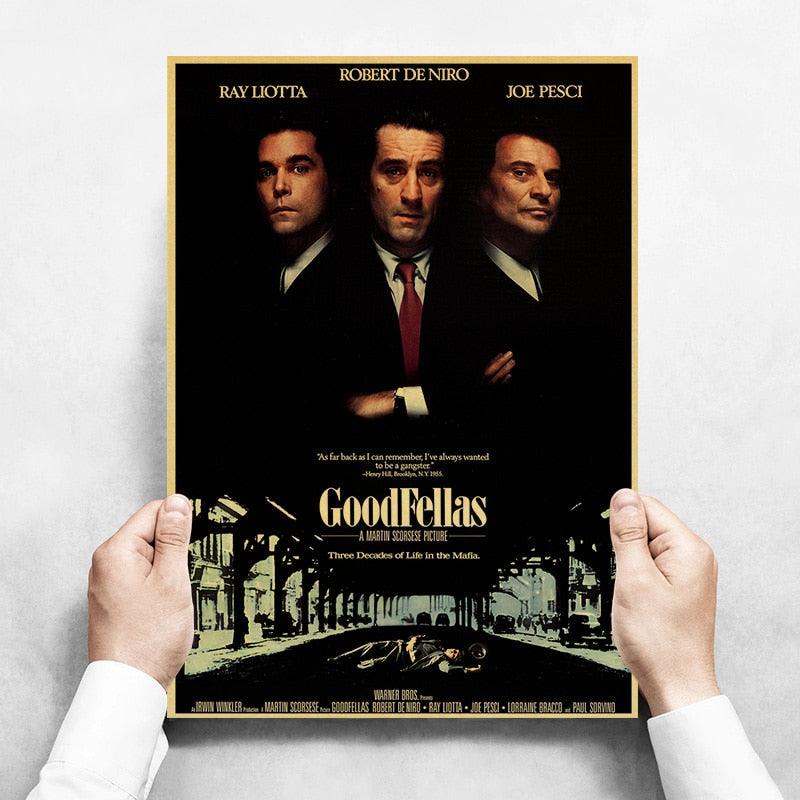 Goodfellas Black Classic Mafia Movie Wall Art Poster - Aesthetic Wall Decor