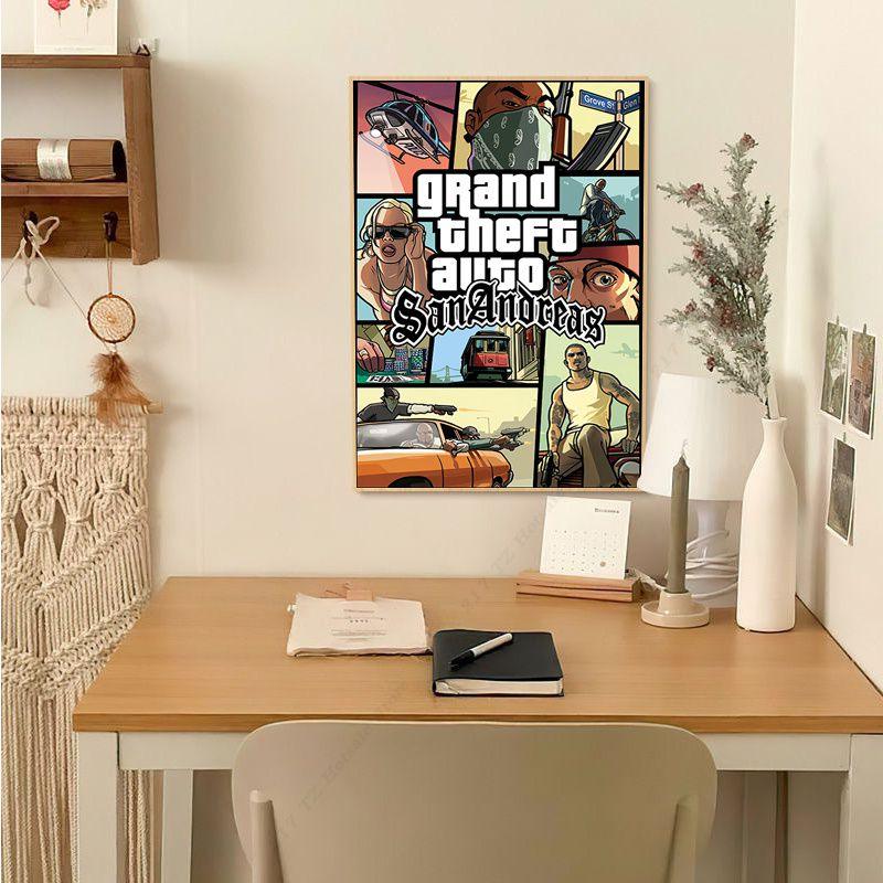 Grand Theft Auto San Andreas Video Game Classic Wall Art Poster ...