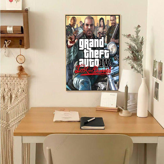 Grand Theft Auto The Lost and Damned Video Game Wall Art Poster - Aesthetic Wall Decor