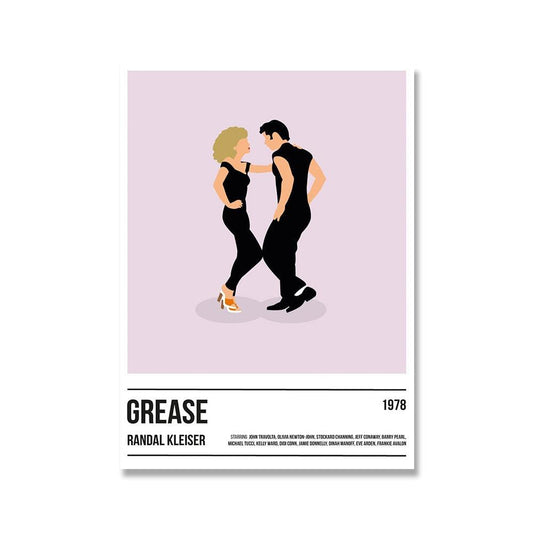 Grease 1978 Faceless Wall Art Minimalist Poster - Aesthetic Wall Decor