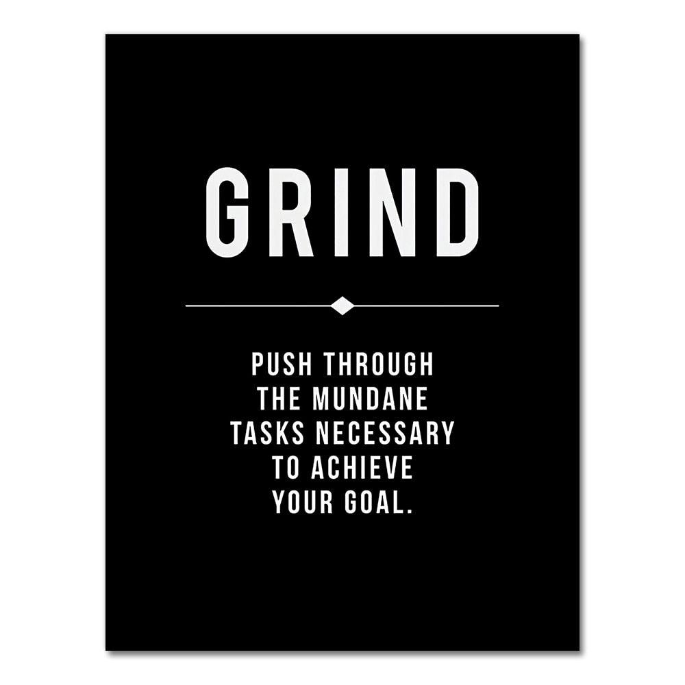 Grind Motivational Quote Wall Art Print Poster - Aesthetic Wall Decor