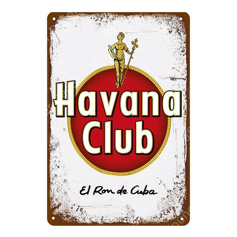 Havana Club El Ron de Cuba Vintage Bar Decor Metal Sign - Aesthetic Wall Decor