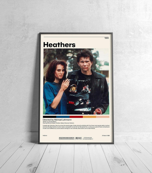 Heathers Minimalist Movie Poster - Aesthetic Wall Decor