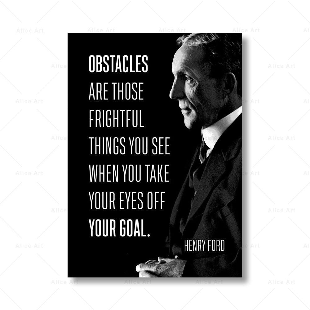 Henry Ford Obstacles Motivation Quote Poster - Aesthetic Wall Decor