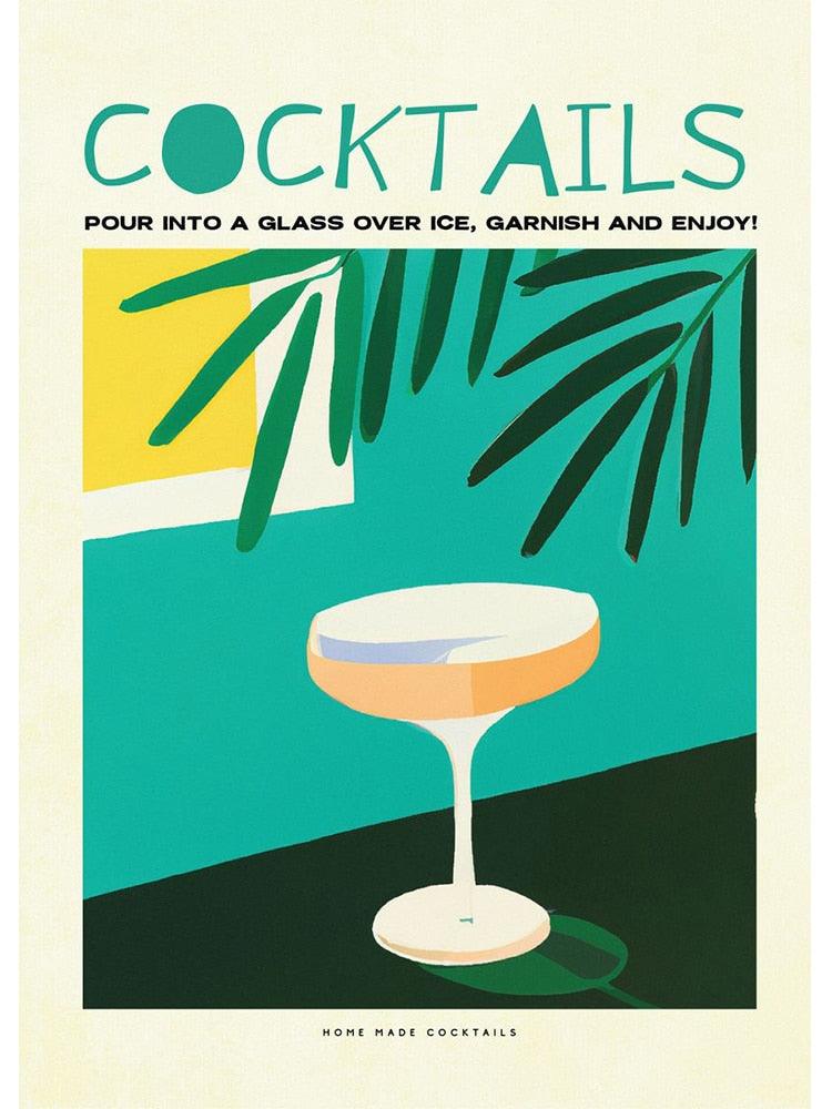 Homeade Cocktails Bar Painting Poster - Aesthetic Wall Decor