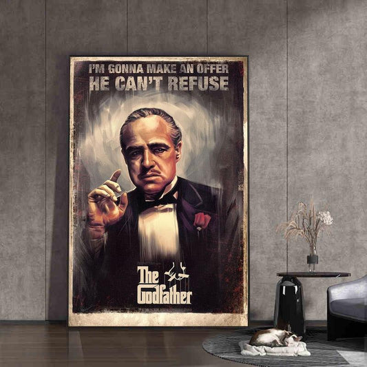 Im Gonna Make Him An Offer He Can't Refuse Godfather Movie Poster - Aesthetic Wall Decor