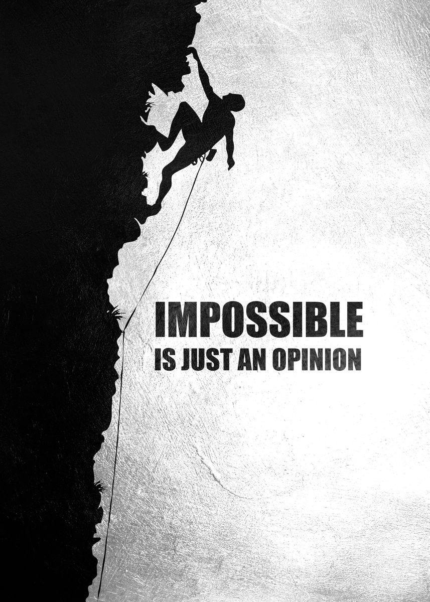 Impossible Is Just An Opinion Motivational Workout Poster - Aesthetic Wall Decor