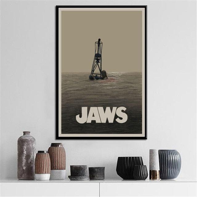 Jaws Black and White Movie Poster - Aesthetic Wall Decor