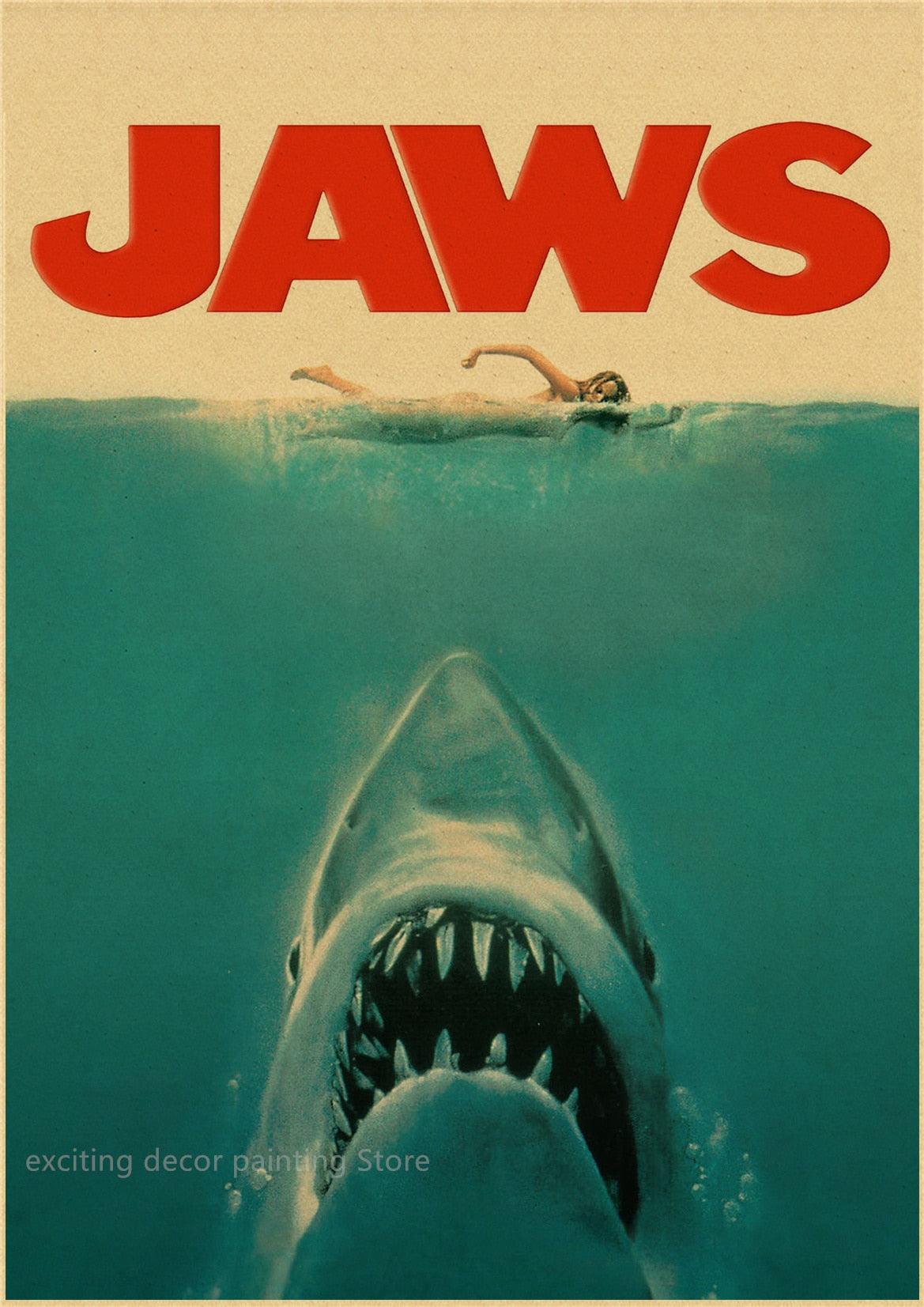 Jaws Classic Vintage Movie Wall Art Poster - Aesthetic Wall Decor
