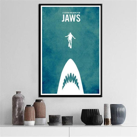 Jaws Minimalist Movie Poster - Aesthetic Wall Decor