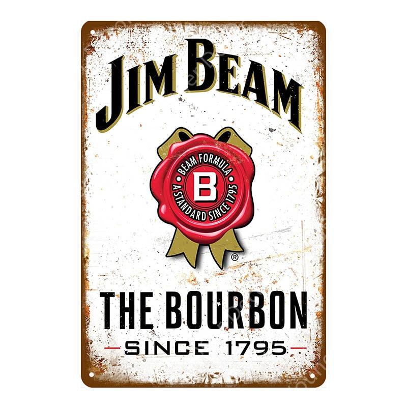 Jim Beam Since 1705 Vintage Bar Decor Metal Sign - Aesthetic Wall Decor