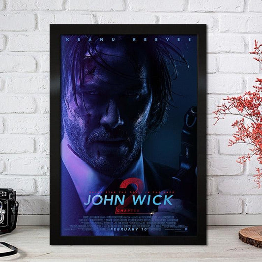 John Wick 2 Purple Keanu Reeves Action Movie Wall Art Poster - Aesthetic Wall Decor