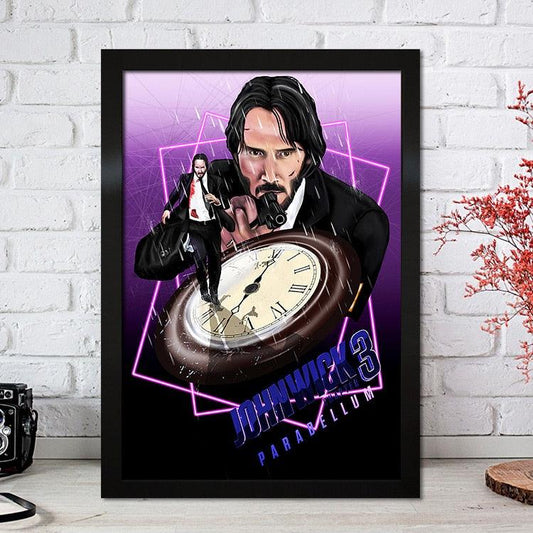 John Wick 3 Purple Movie Poster, Action Movie Wall Art Poster - Aesthetic Wall Decor